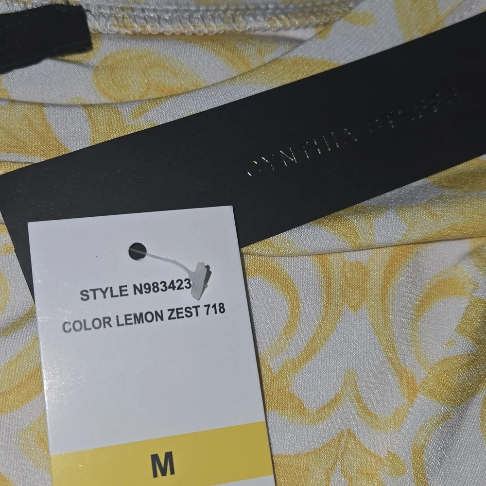Cynthia Steffe Yellow and White Patterned Blouse - Picture 4 of 6